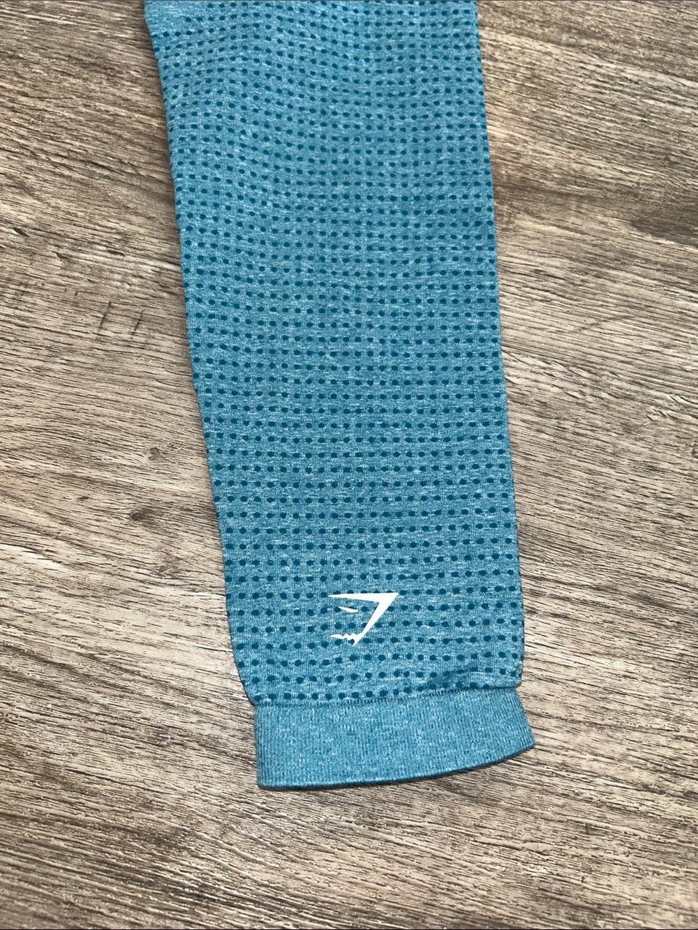 Seamless Teal Leggings High Waisted Cropped Length Mesh Gymshark Style XS Small - Picture 5 of 7